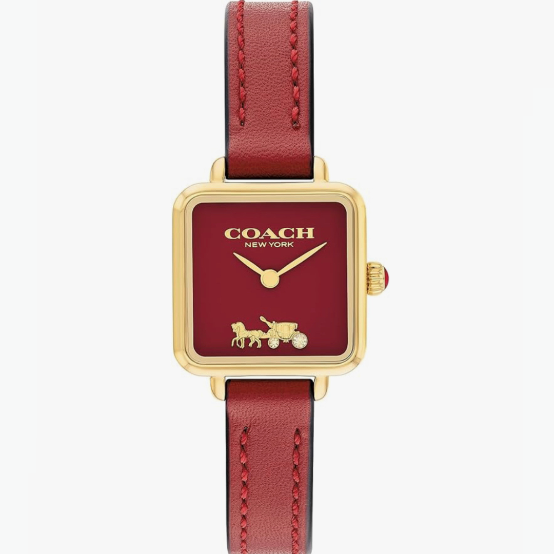 Coach Cass Classic Leather Square Watch