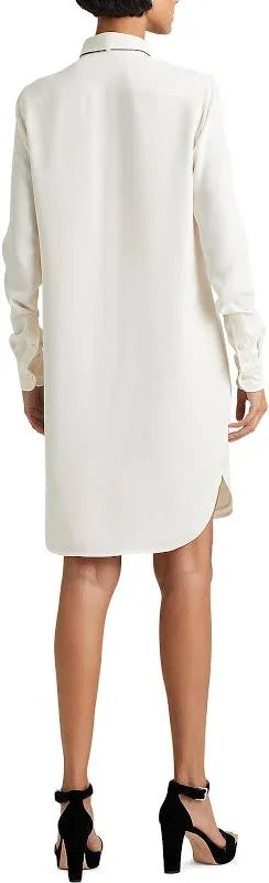 Ralph Lauren Tie-Neck Georgette Shirtdress