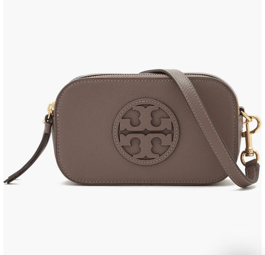 Tory Burch Mini Miller Taupe Crossbody Bag