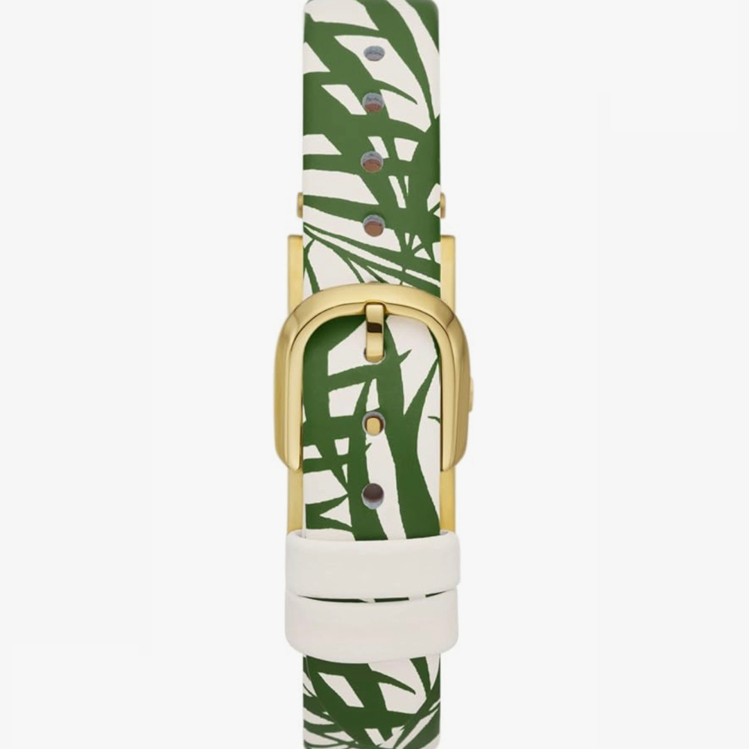 Kate Spade New York Green Palm Leaf Design Leather Watch