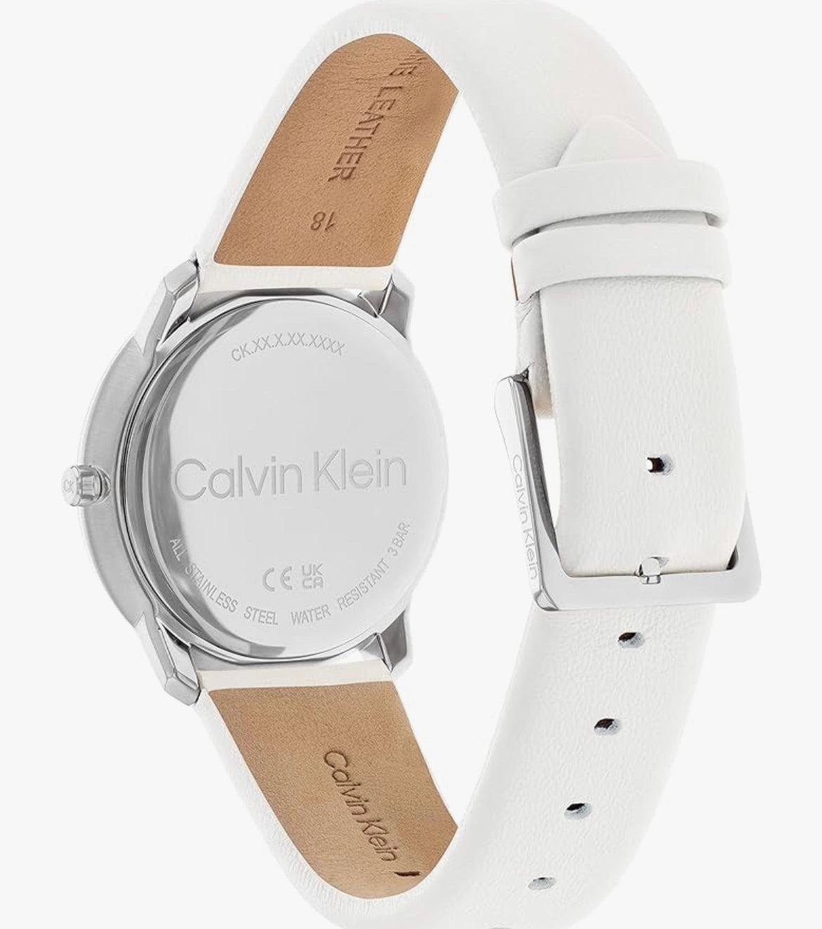 Calvin Klein White Leather Watch