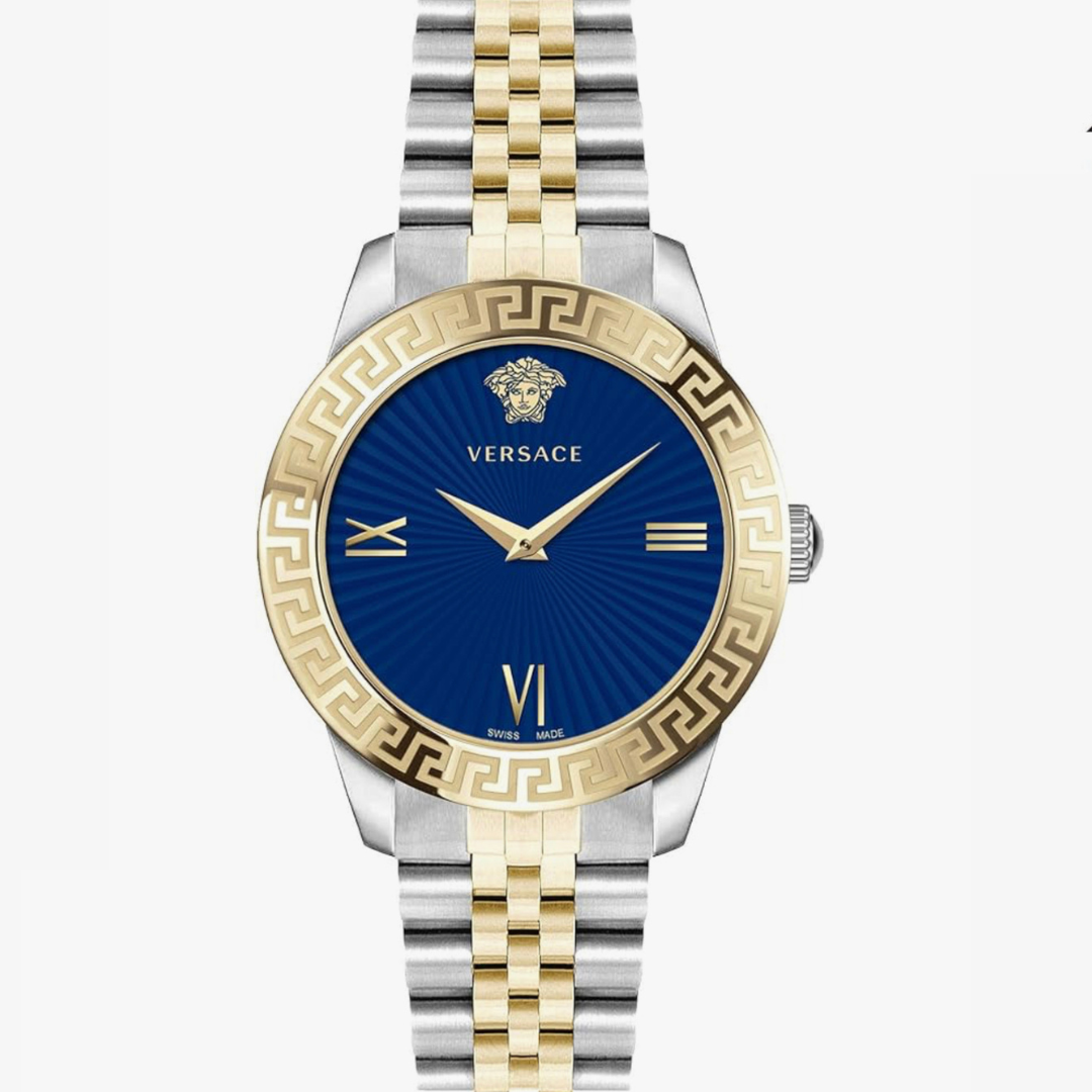 Versace Blue Dial Two-Tone Ladies Watch