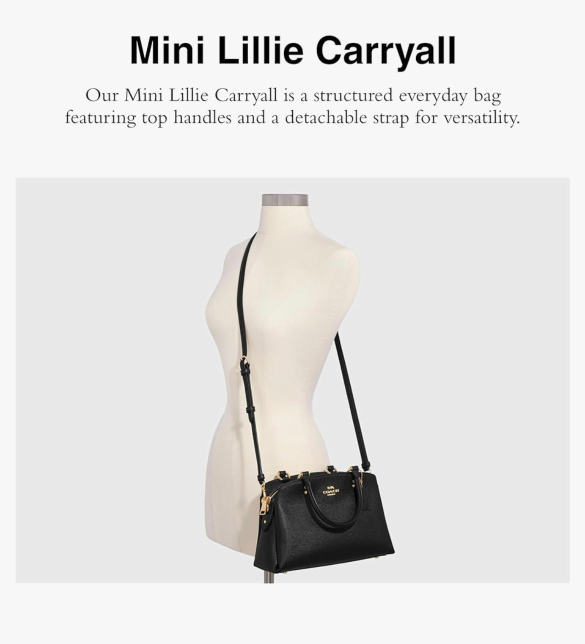 Coach Mini Lillie Carryall, Black Bag