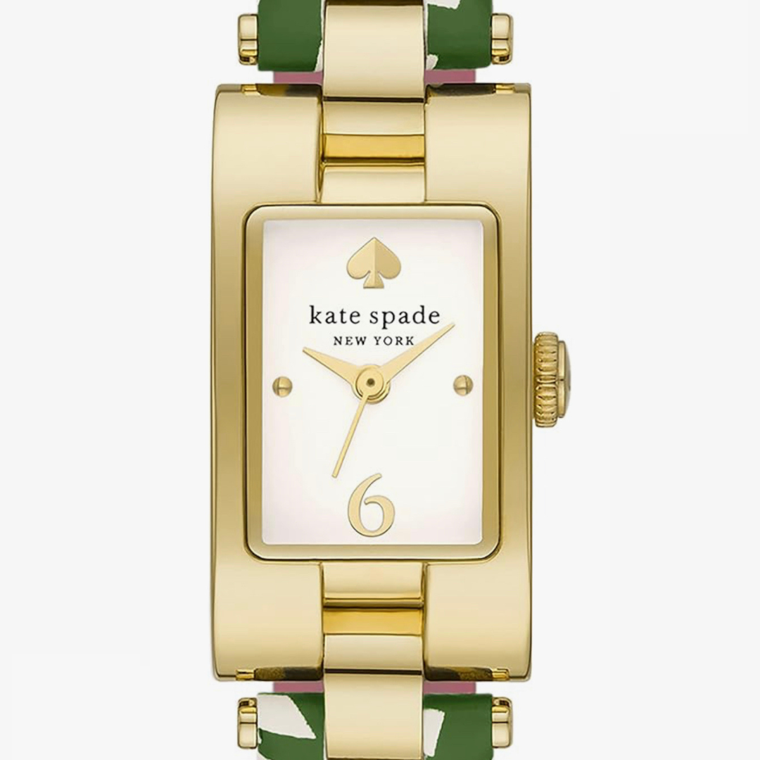 Kate Spade New York Green Palm Leaf Design Leather Watch