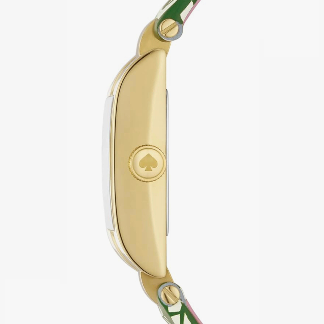 Kate Spade New York Green Palm Leaf Design Leather Watch