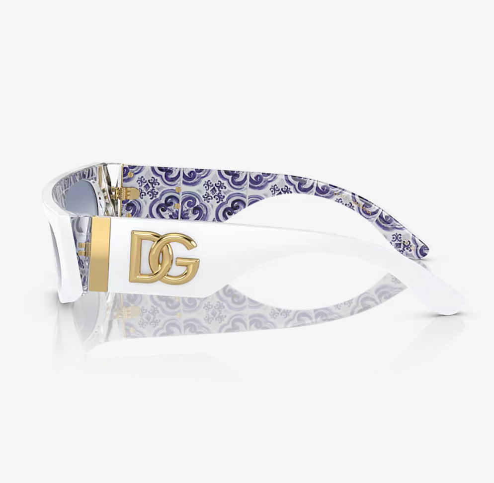 Dolce & Gabbana Rectangle White Sunglasses