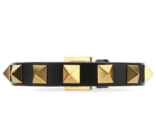 Valentino Garavani Rockstud Detailed Leather Bracelet