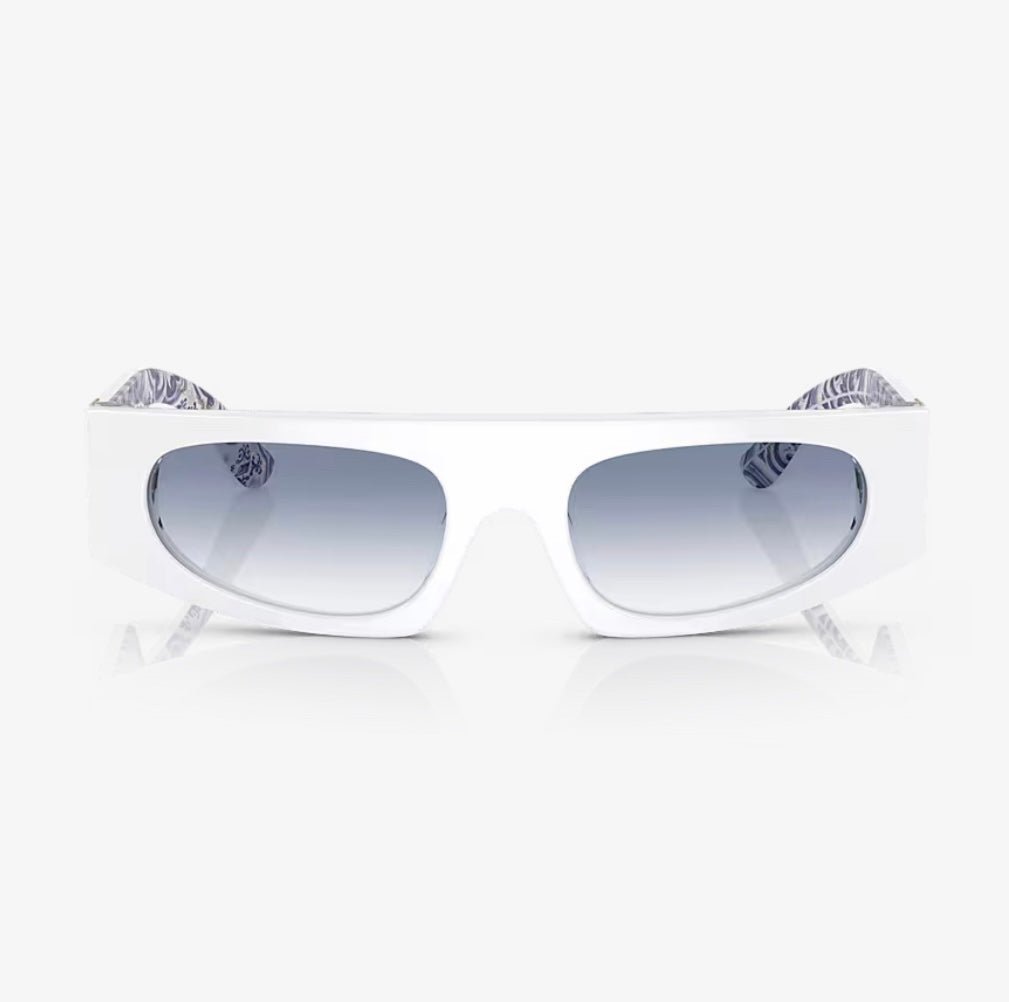 Dolce & Gabbana Rectangle White Sunglasses