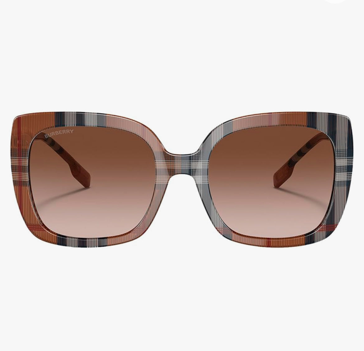 BURBERRY CAROLL Square Sunglasses Brown Gradient Lens