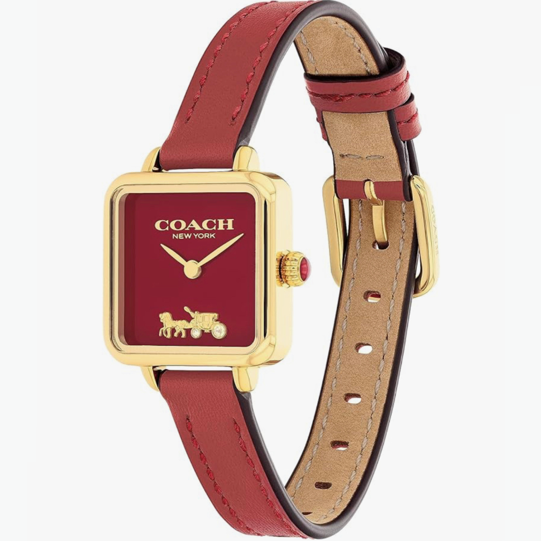 Coach Cass Classic Leather Square Watch