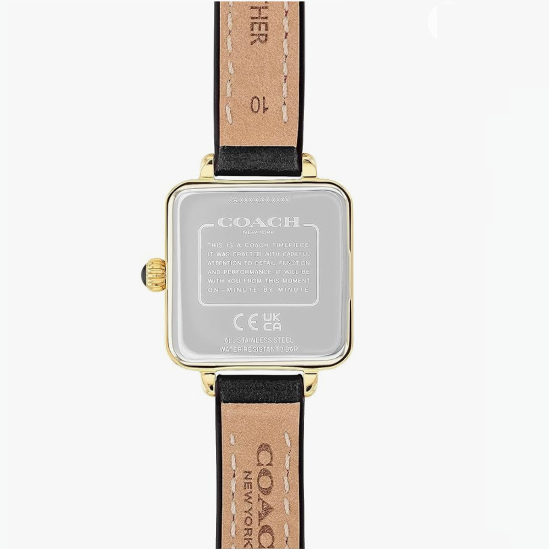 Coach Cass Classic Leather Square Watch