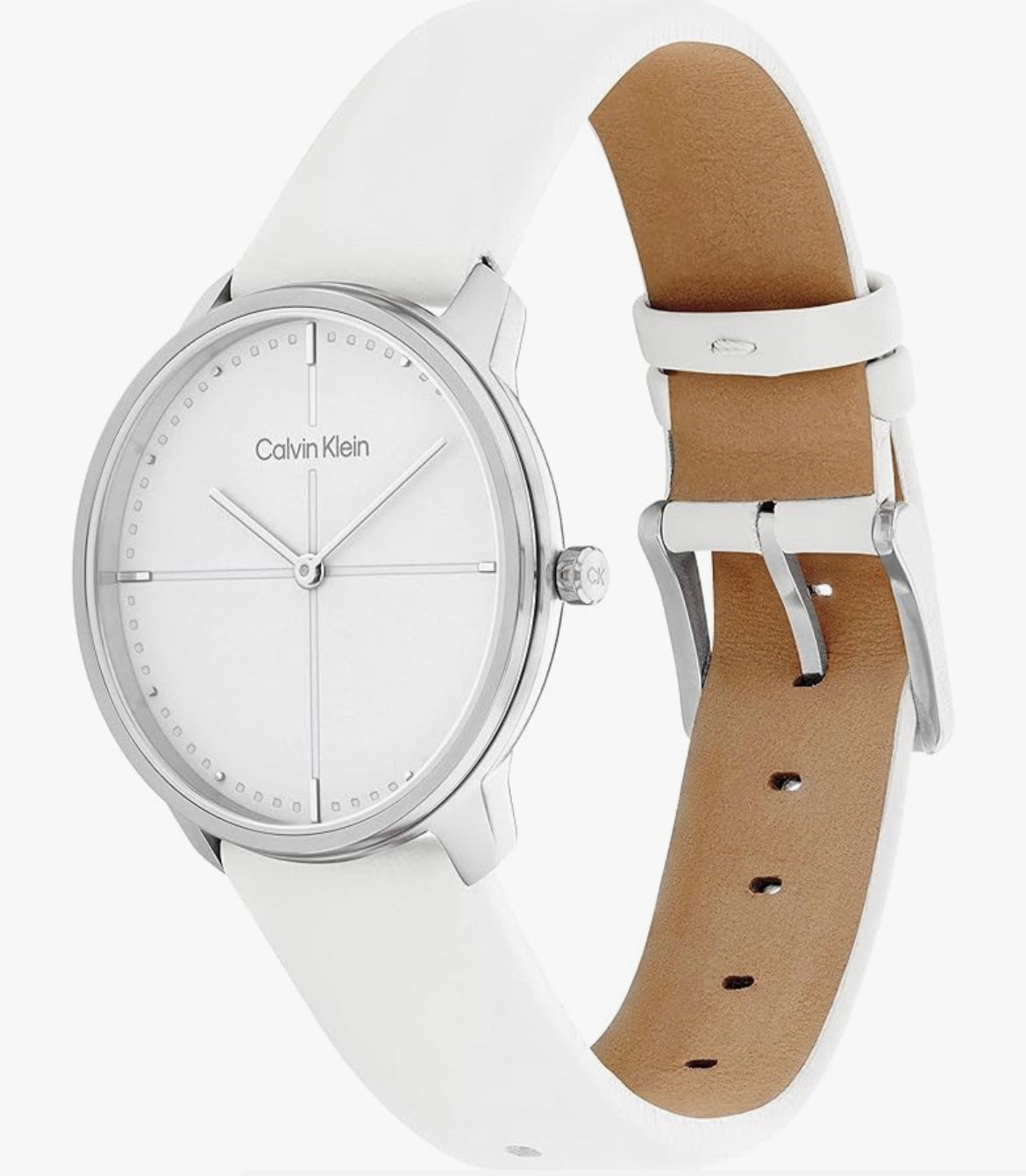 Calvin Klein White Leather Watch