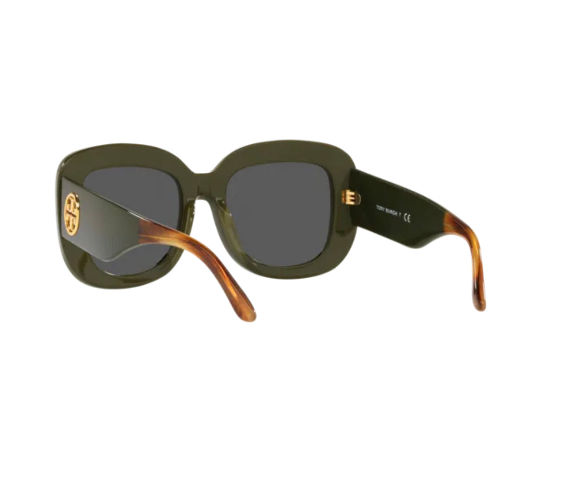 Tory Burch Olive Green Sunglasses With a Tortoise Touch