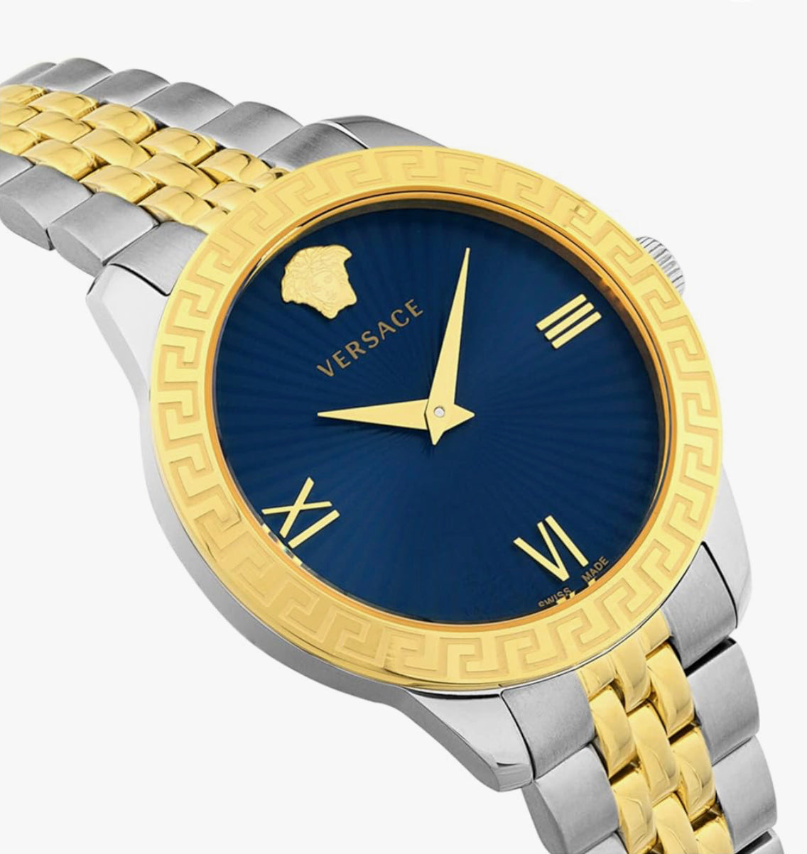 Versace Blue Dial Two-Tone Ladies Watch