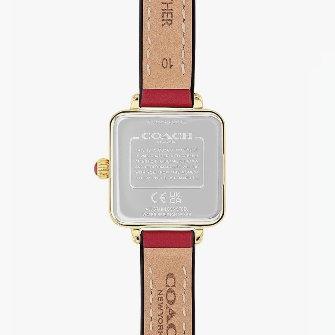 Coach Cass Classic Leather Square Watch