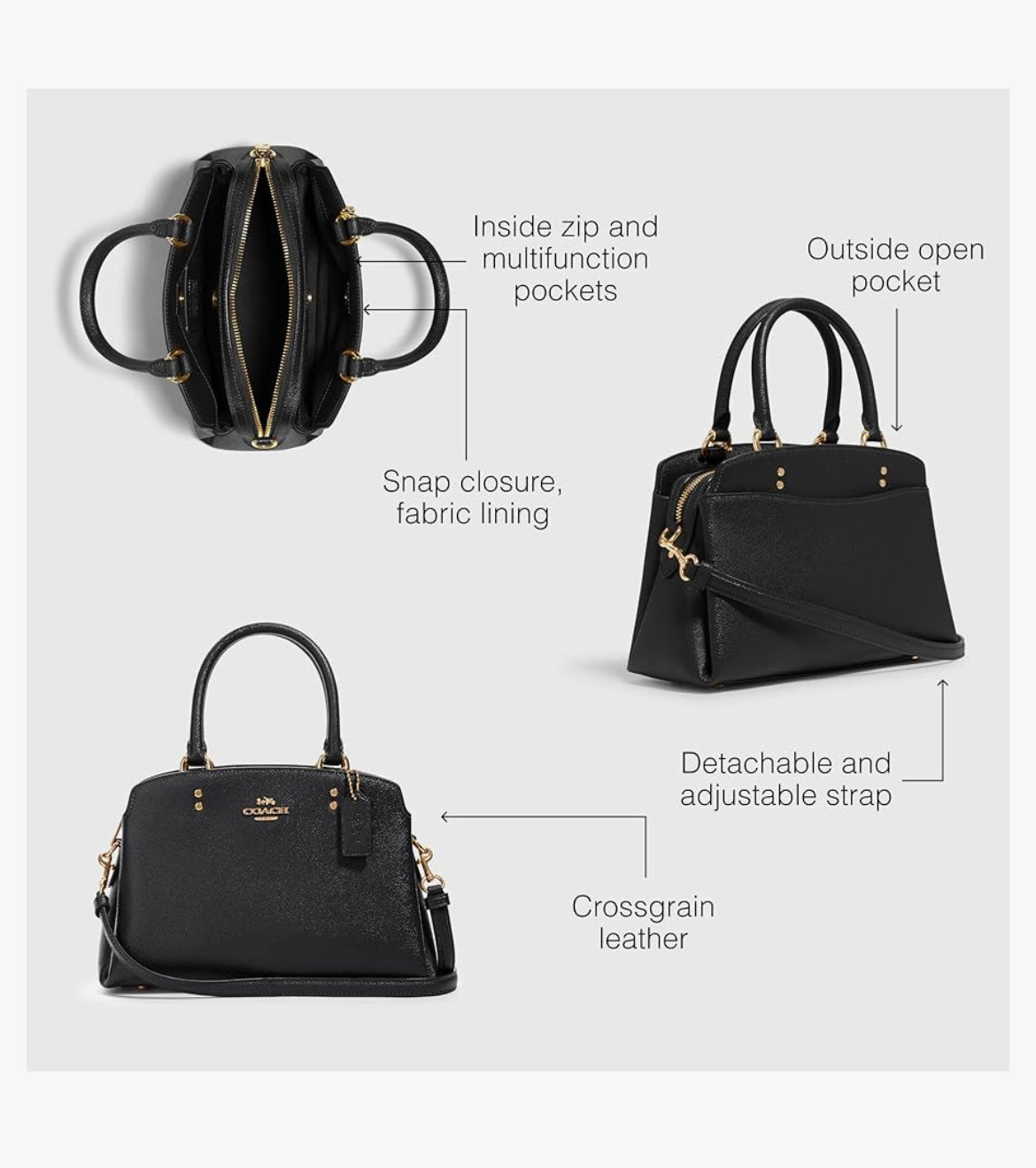 Coach Mini Lillie Carryall, Black Bag