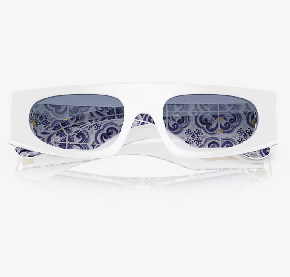 Dolce & Gabbana Rectangle White Sunglasses