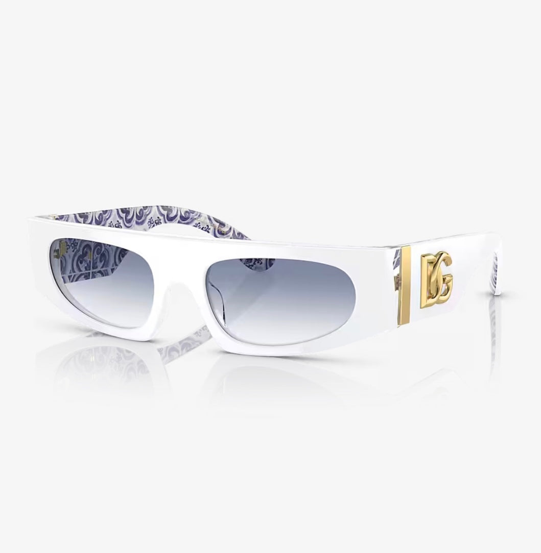 Dolce & Gabbana Rectangle White Sunglasses