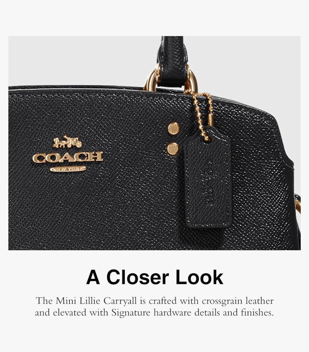 Coach Mini Lillie Carryall, Black Bag