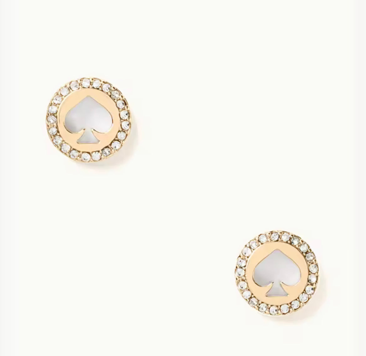 Kate Spade New York Spot The Spade Pave Halo Spade Earrings