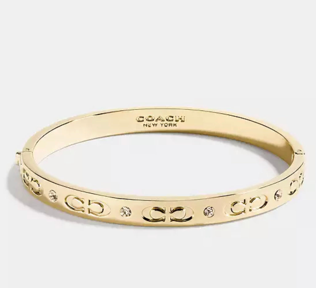 Coach Signature Hinged Bangle