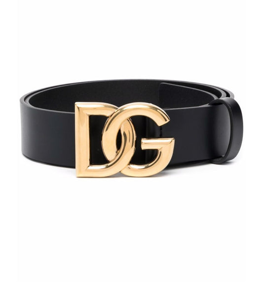 Dolce & Gabana Black signature Logo Buckle Belt