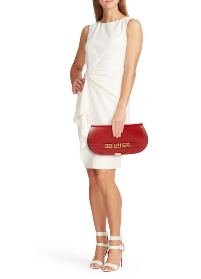 Versace Greca Goddess Leather Clutch