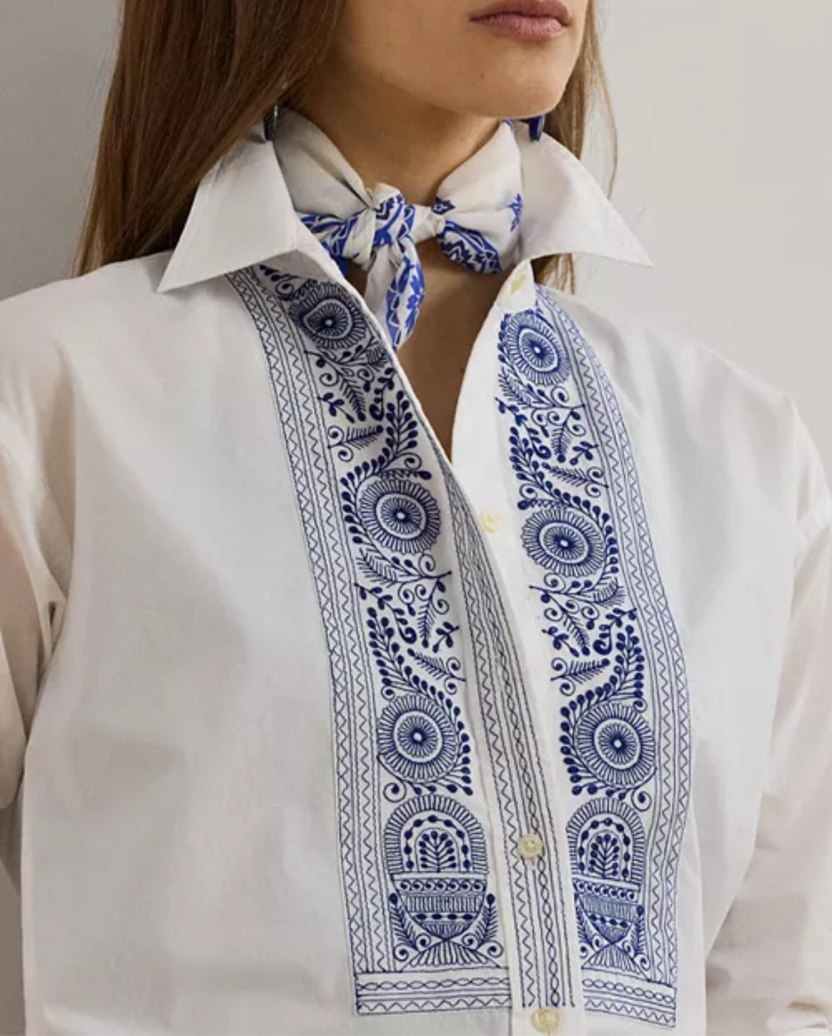 Ralph Lauren Geo Embroidered Button Down
