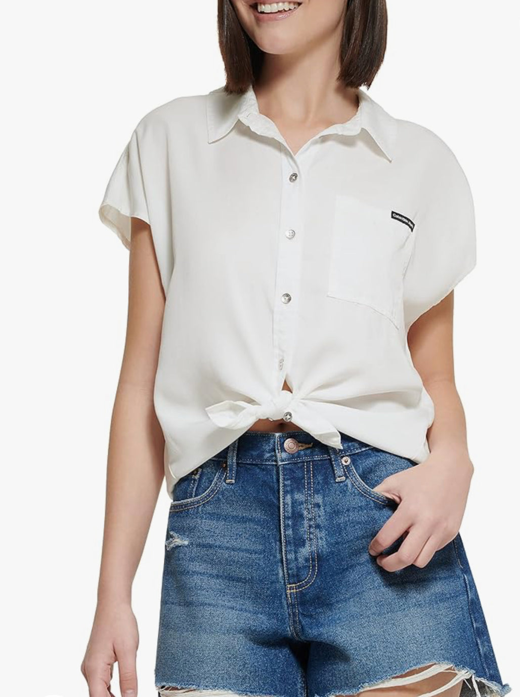 Calvin Klein Jeans Women's Dolman Short Sleeve Shirt