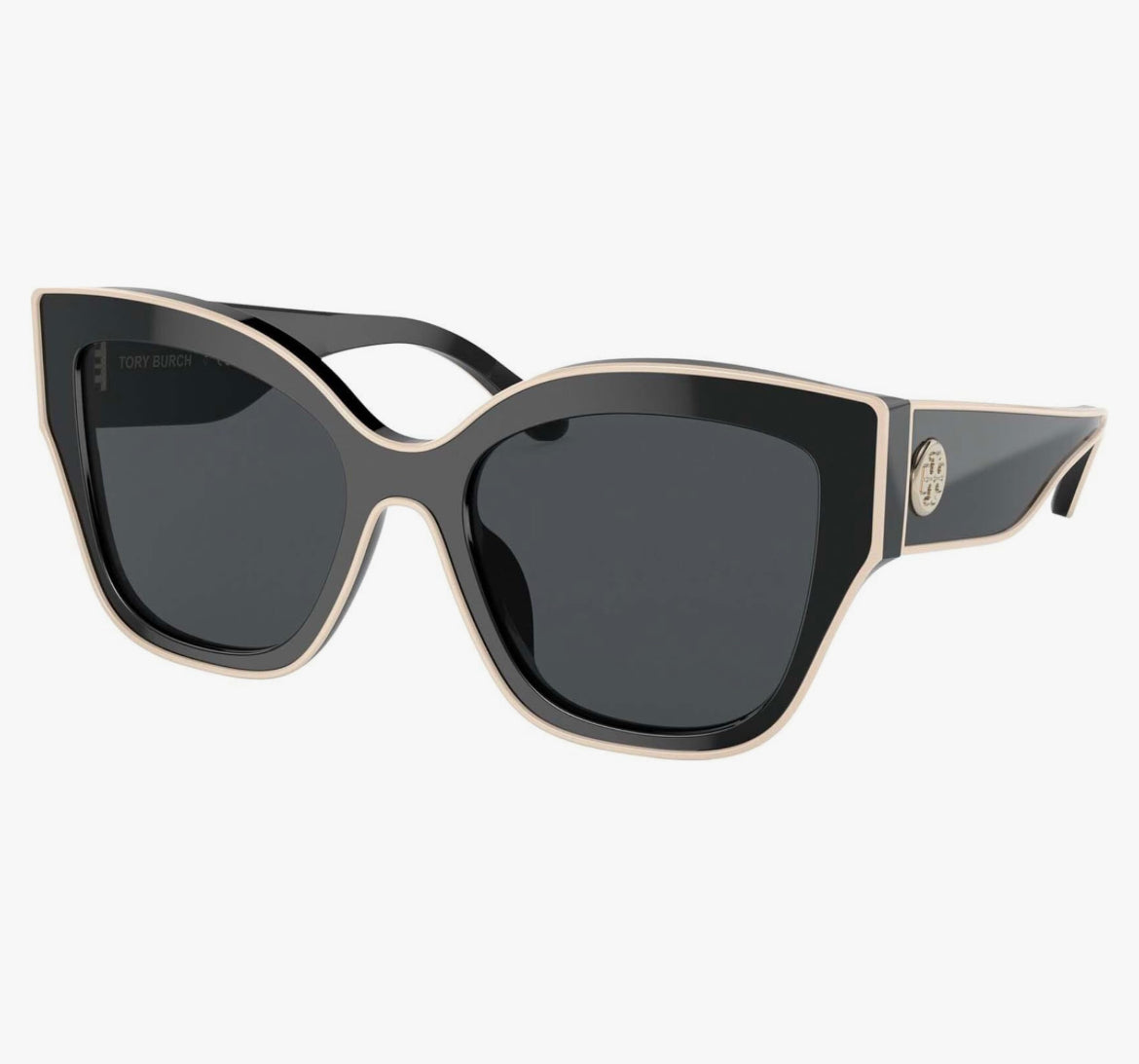 Tory Burch Butterfly Shape Black Sunglasses With White Rims