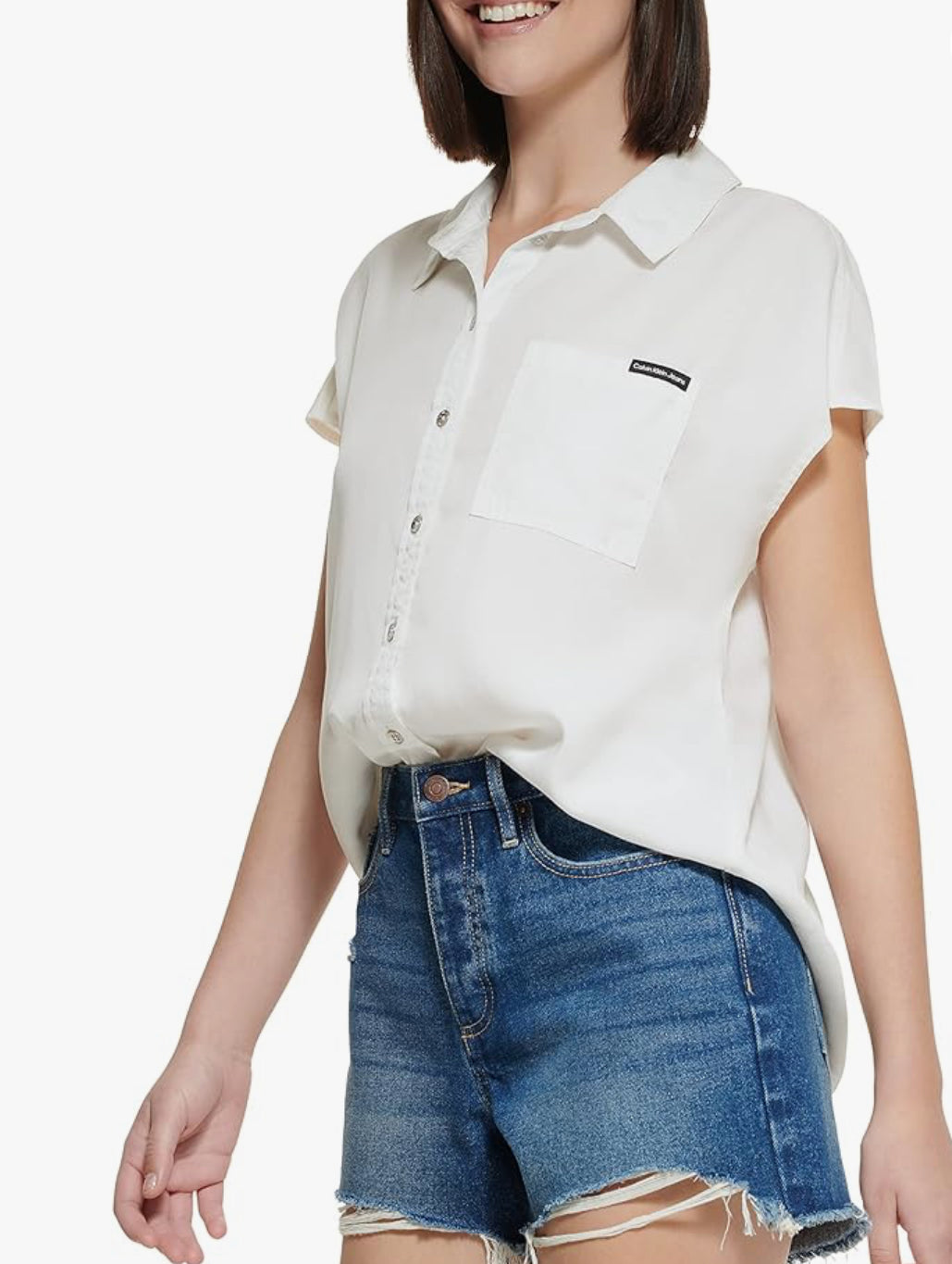 Calvin Klein Jeans Women's Dolman Short Sleeve Shirt