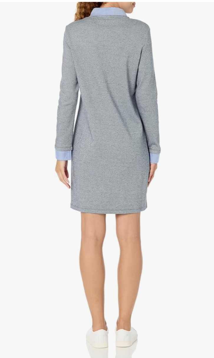 Tommy Hilfiger Long Sleeve Collared Dress With Heart Shaped Logo