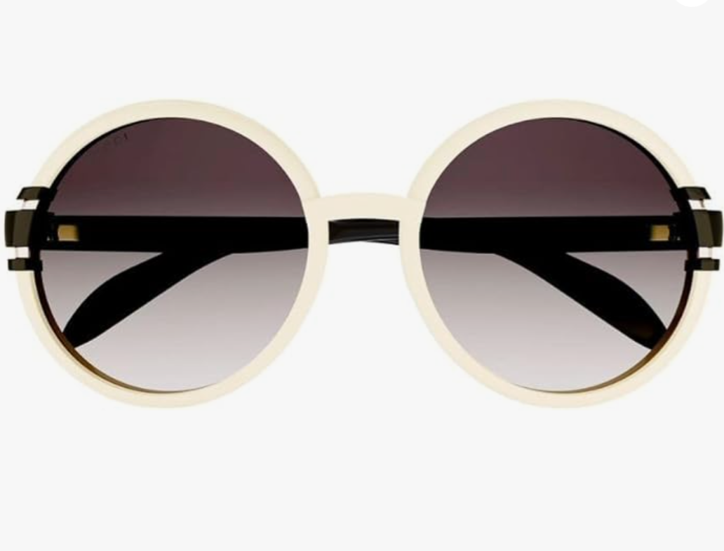 Gucci Round White-Black-Brown Sunglasses with Gradient lenses